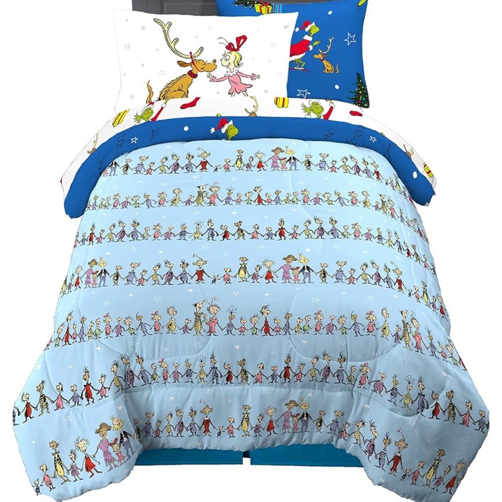 TWIN SIZED THE GRINCH 5 PIECE COMFORTER SET!!!  New without packaging